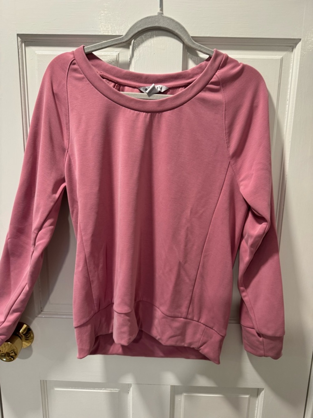 Athleta rose pink crewneck pullover - super soft. Size small